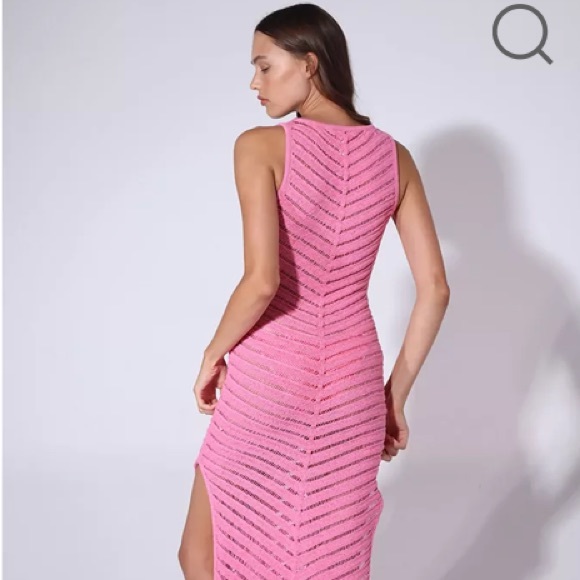 Shani Shemer Swimwear Retrofete Designer Kate Crochet Knit Midi Dress Barbie - Picture 9 of 17